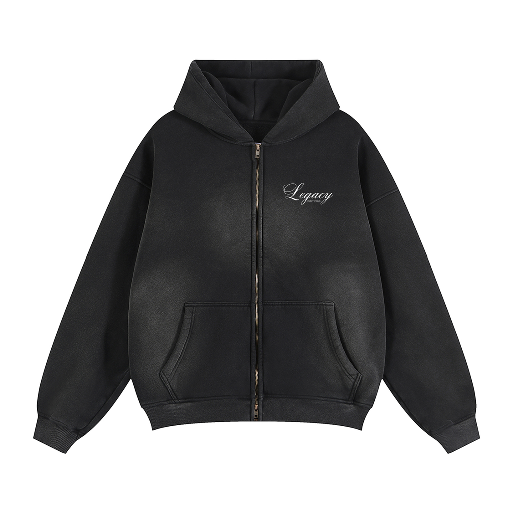 Legacy Panjab Sunfade Two-way Zipper Boxy Fleece Hoodie