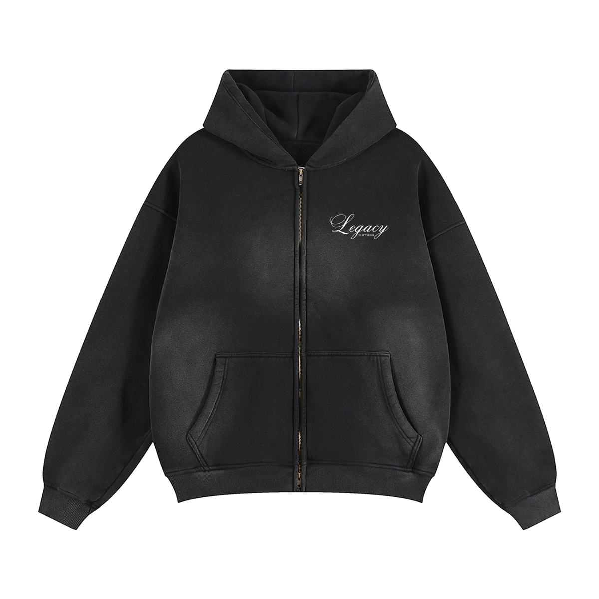 Legacy Panjab Sunfade Two-way Zipper Boxy Fleece Hoodie – Label Mitti