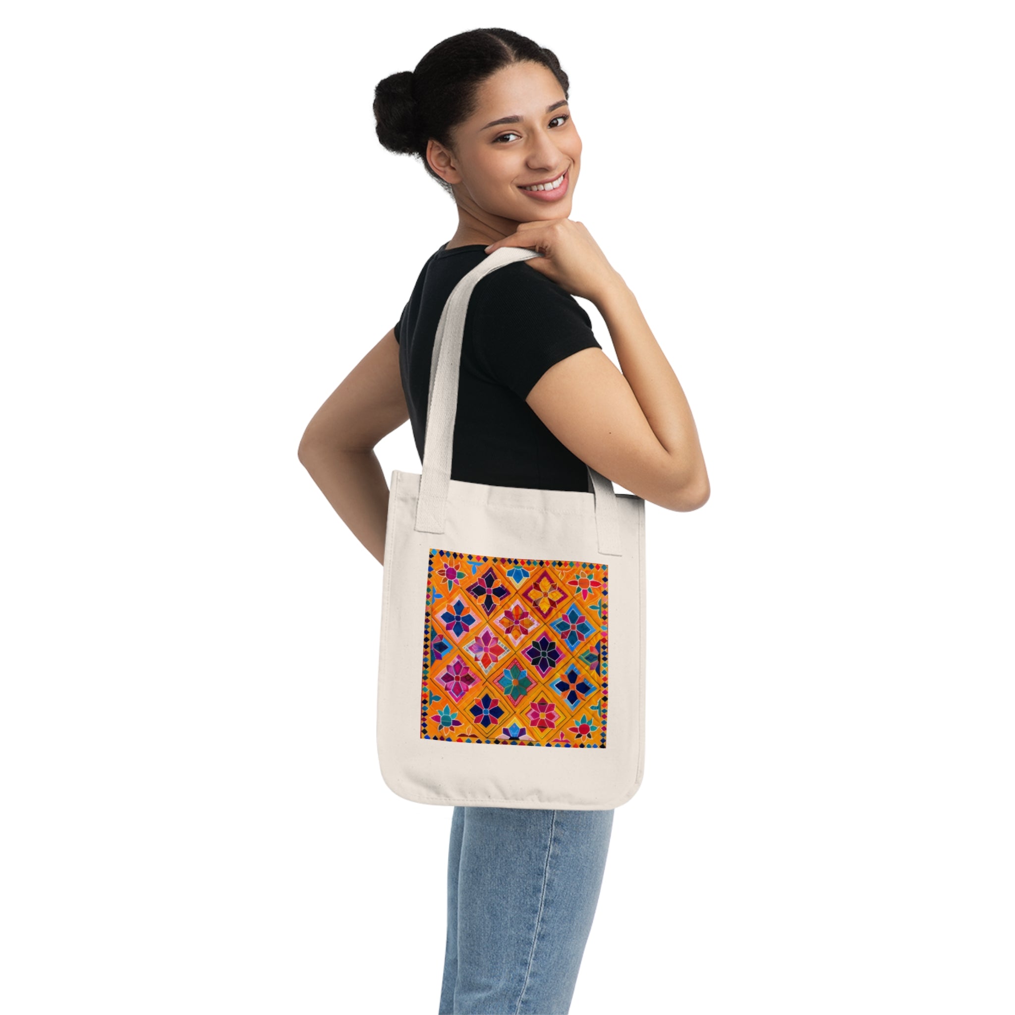 Phulkari Mini Canvas Tote Bag