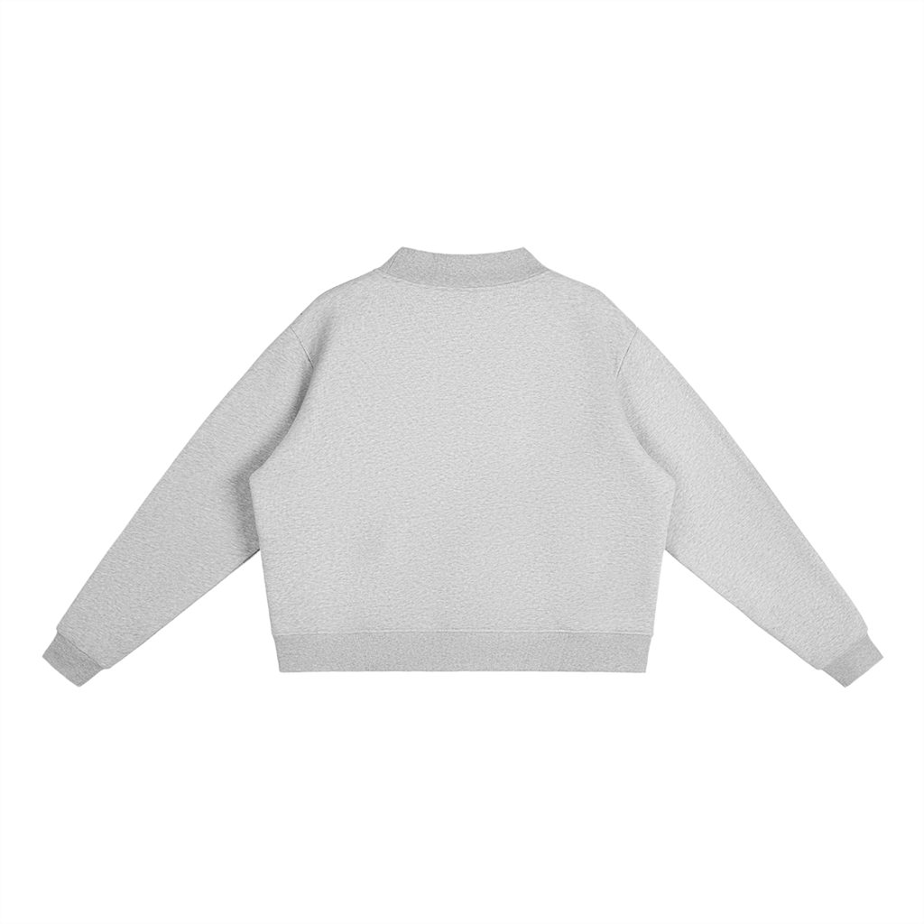 Heart Fleece Mock-Neck Crew Sweatshirt