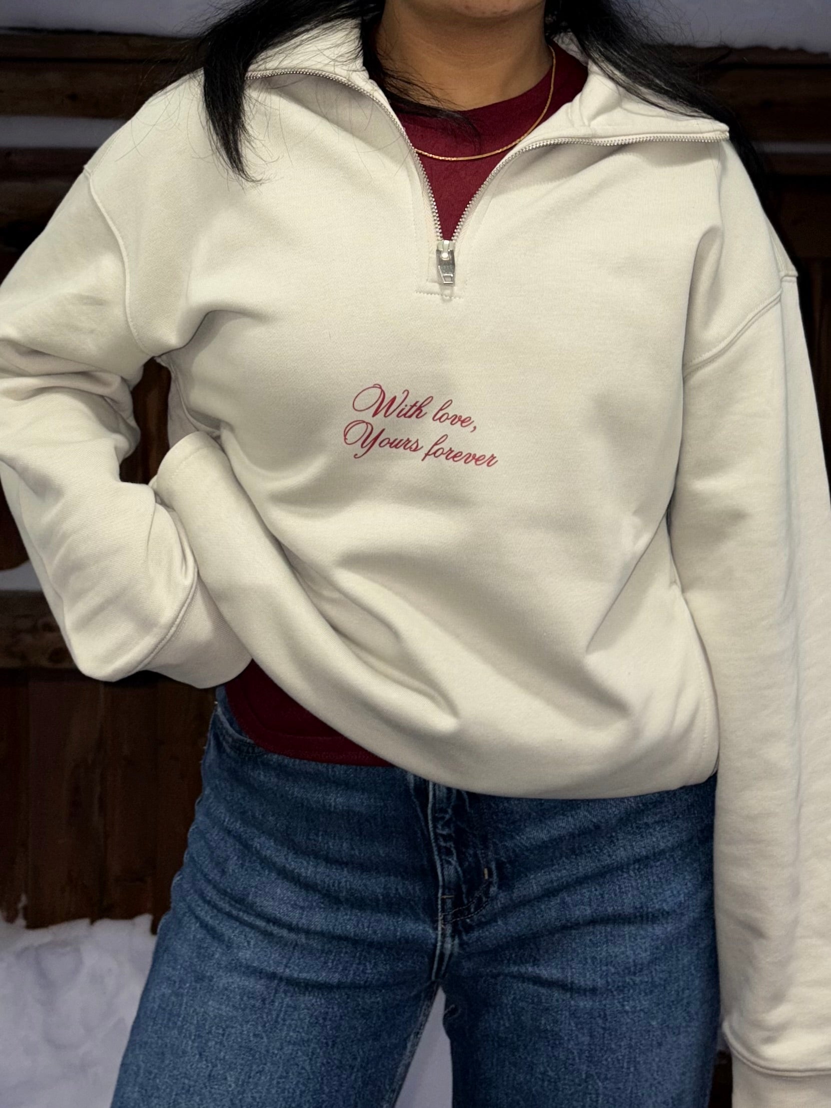 Paigaam Quarter-Zip Drop Shoulder Sweatshirt