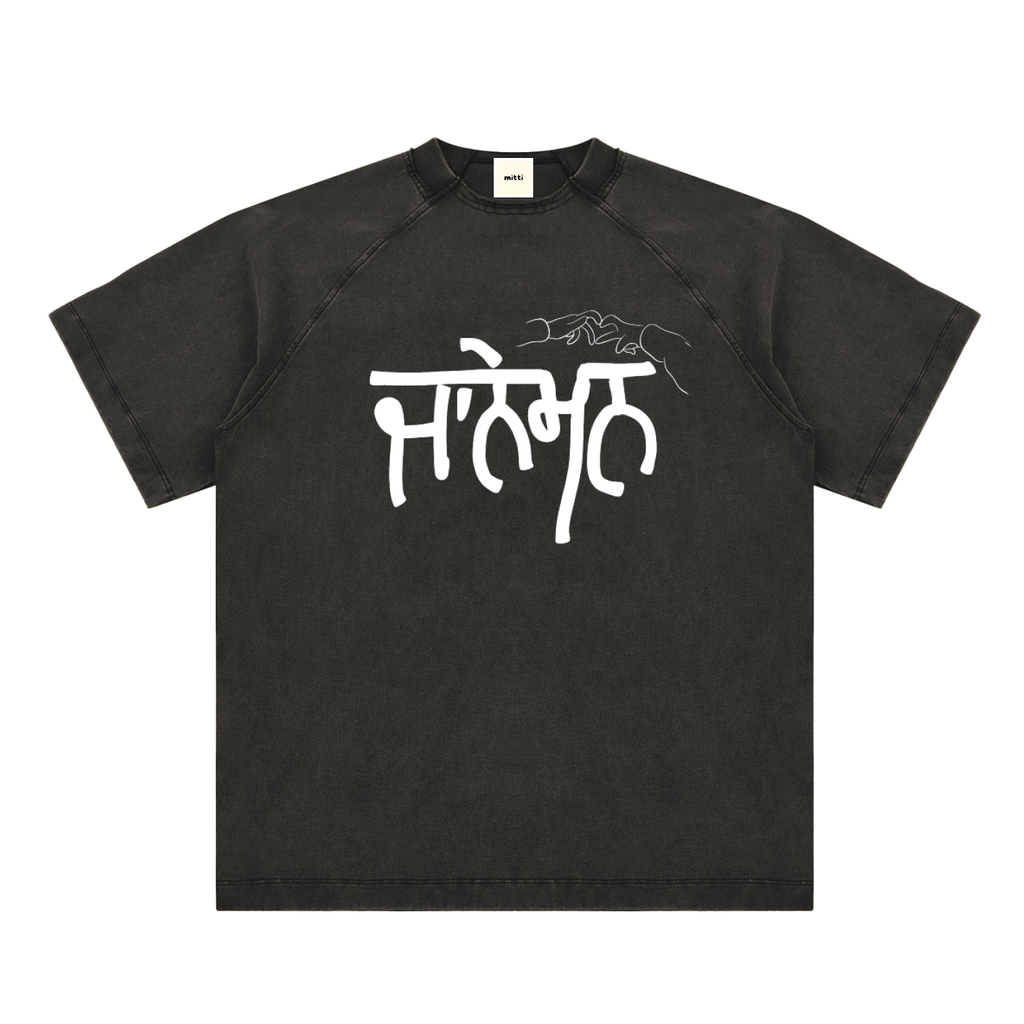 Jaaneman Vintage Washed Raglan Cotton T-Shirt