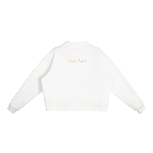Amrita Pritam Fleece Mock-Neck Crew Sweatshirt