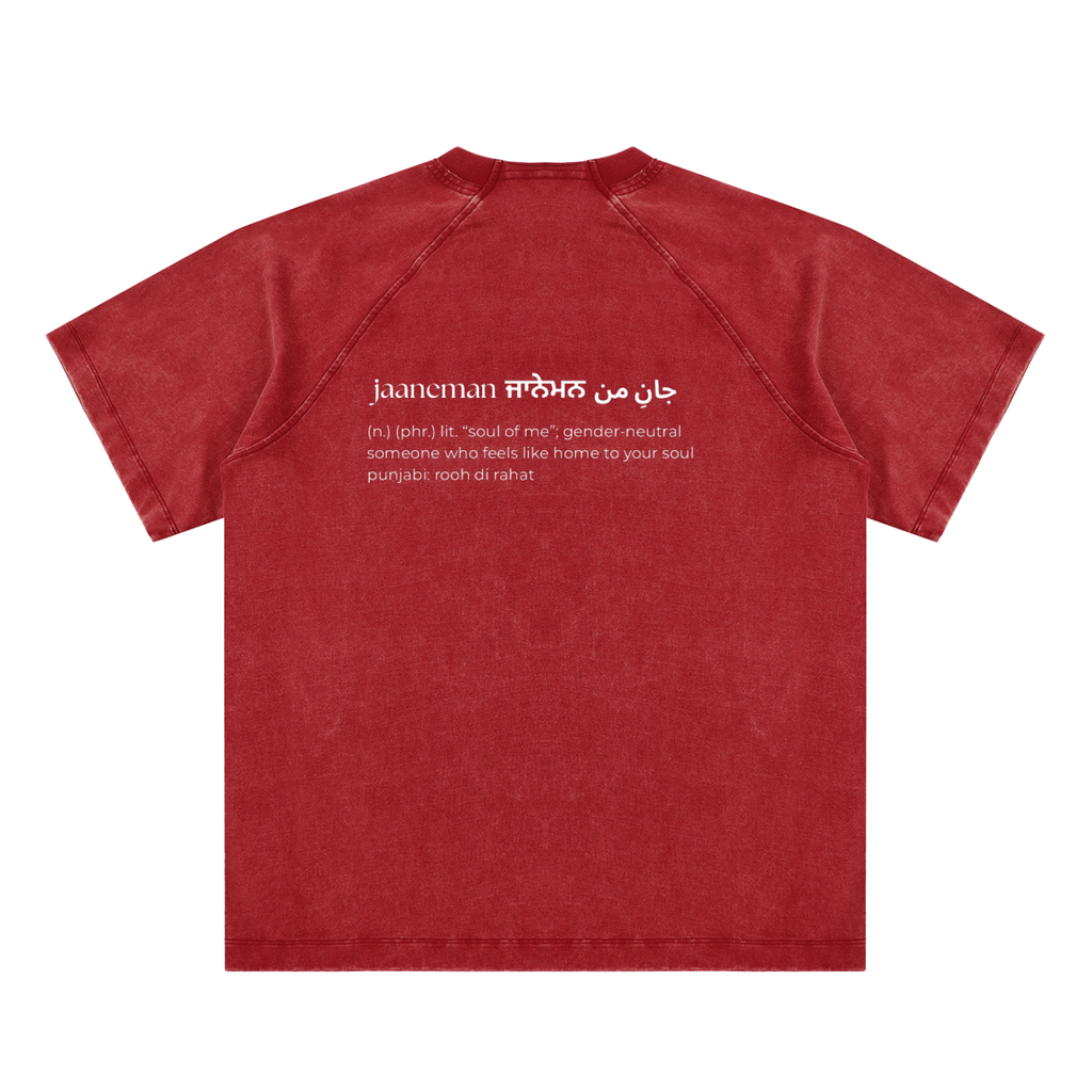 Jaaneman Vintage Washed Raglan Cotton T-Shirt