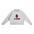 Heart Fleece Mock-Neck Crew Sweatshirt