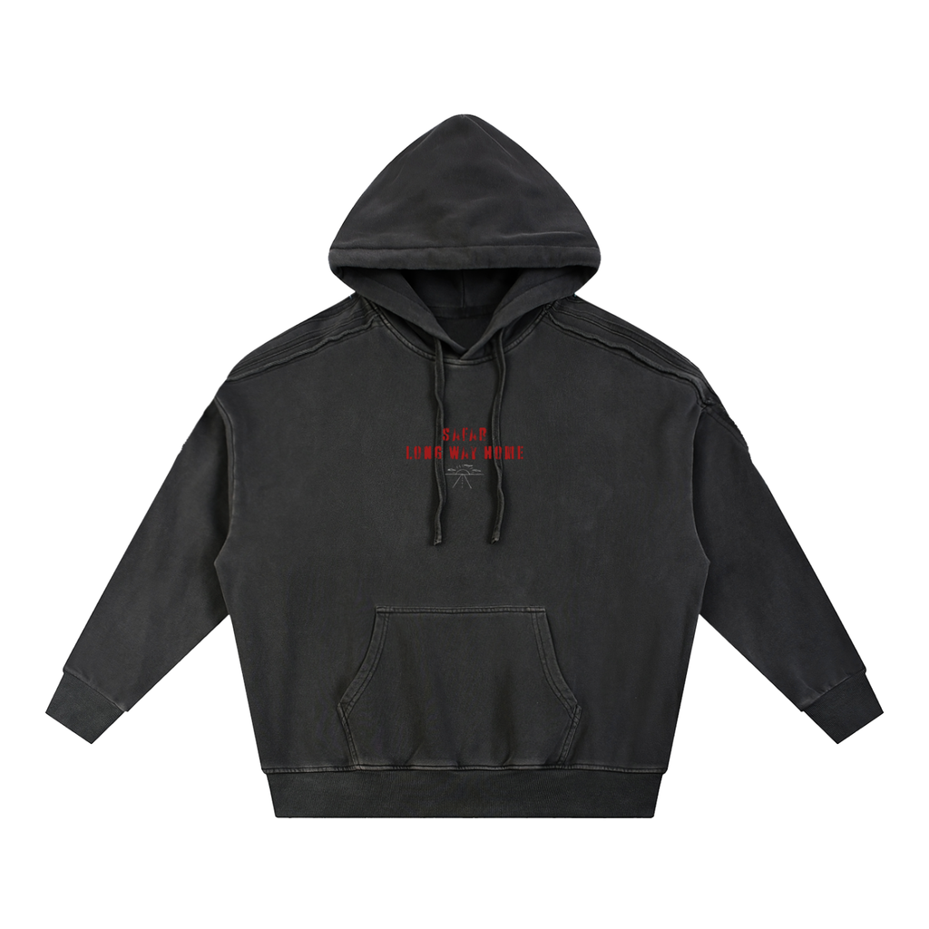 Safar Washed Tape Raw Edge Hoodie