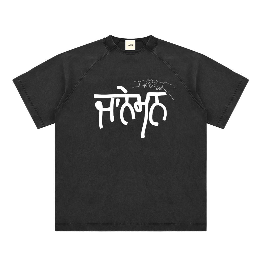 Jaaneman Vintage Washed Raglan Cotton T-Shirt