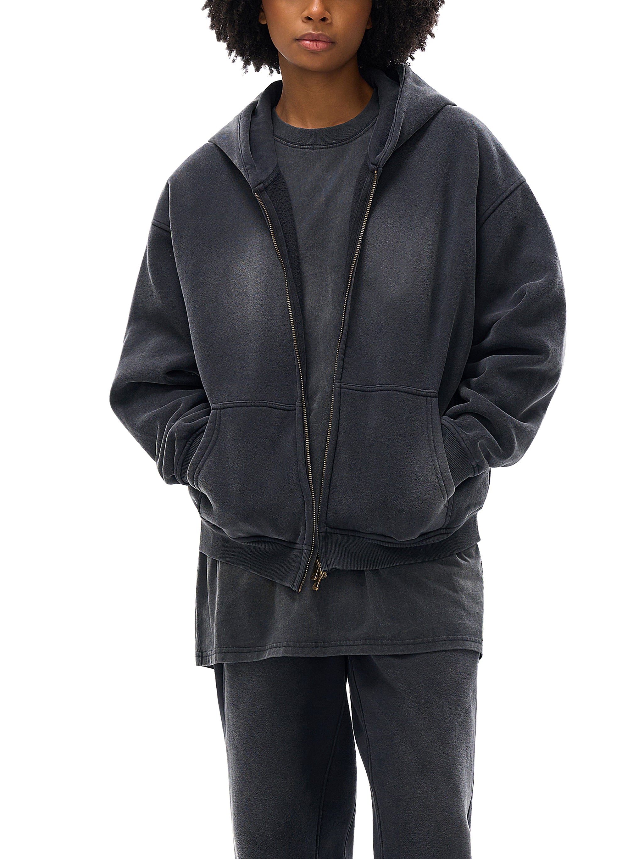Legacy Panjab Sunfade Two-way Zipper Boxy Fleece Hoodie
