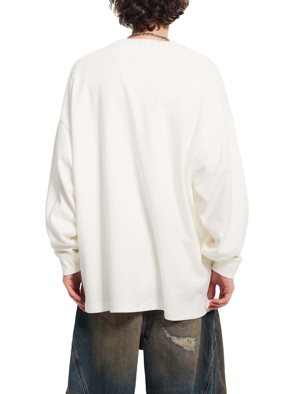 Haadi Sauni Knitted Round Neck Oversize Sweatshirt